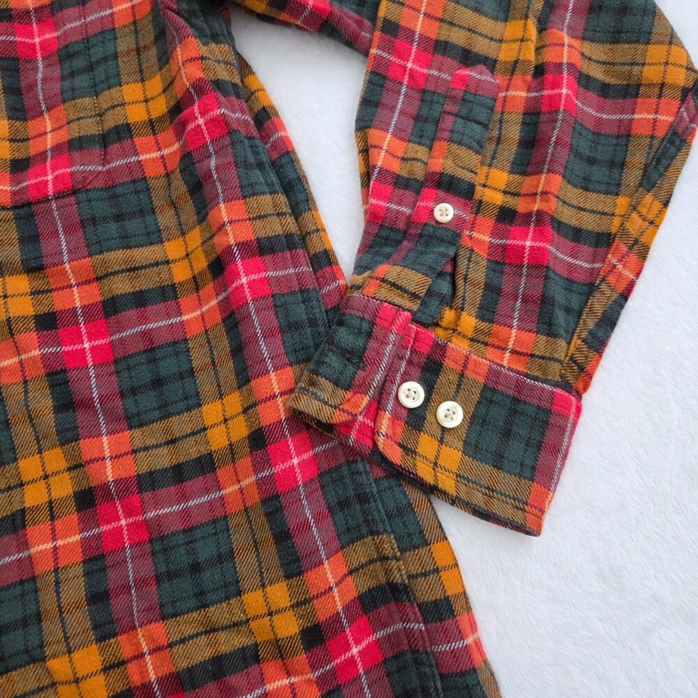 Vintage 90s Gap Plaid Flannel Men's Small Red Multi Button Down Shirt Grunge - Picture 4 of 11